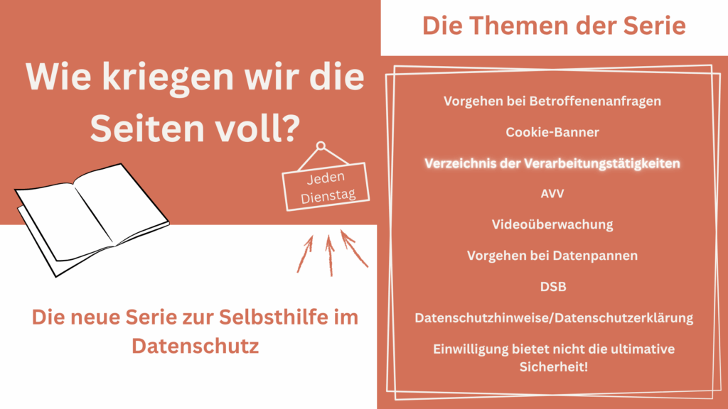 Darstellung eines DSGVO-konformen Verzeichnisses der Verarbeitungstätigkeiten